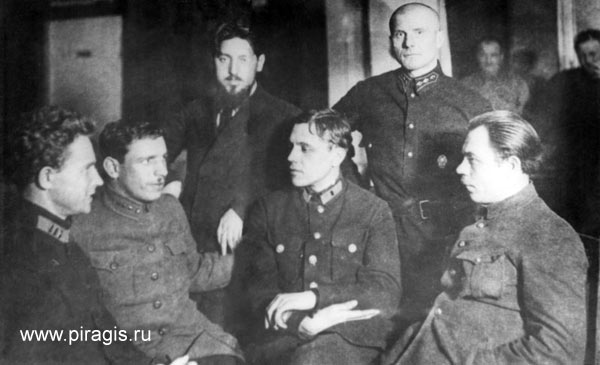 Н. П. Фролов (стоит справа) среди членов военного совета Камчатки. Вторая половина 1920-х годов